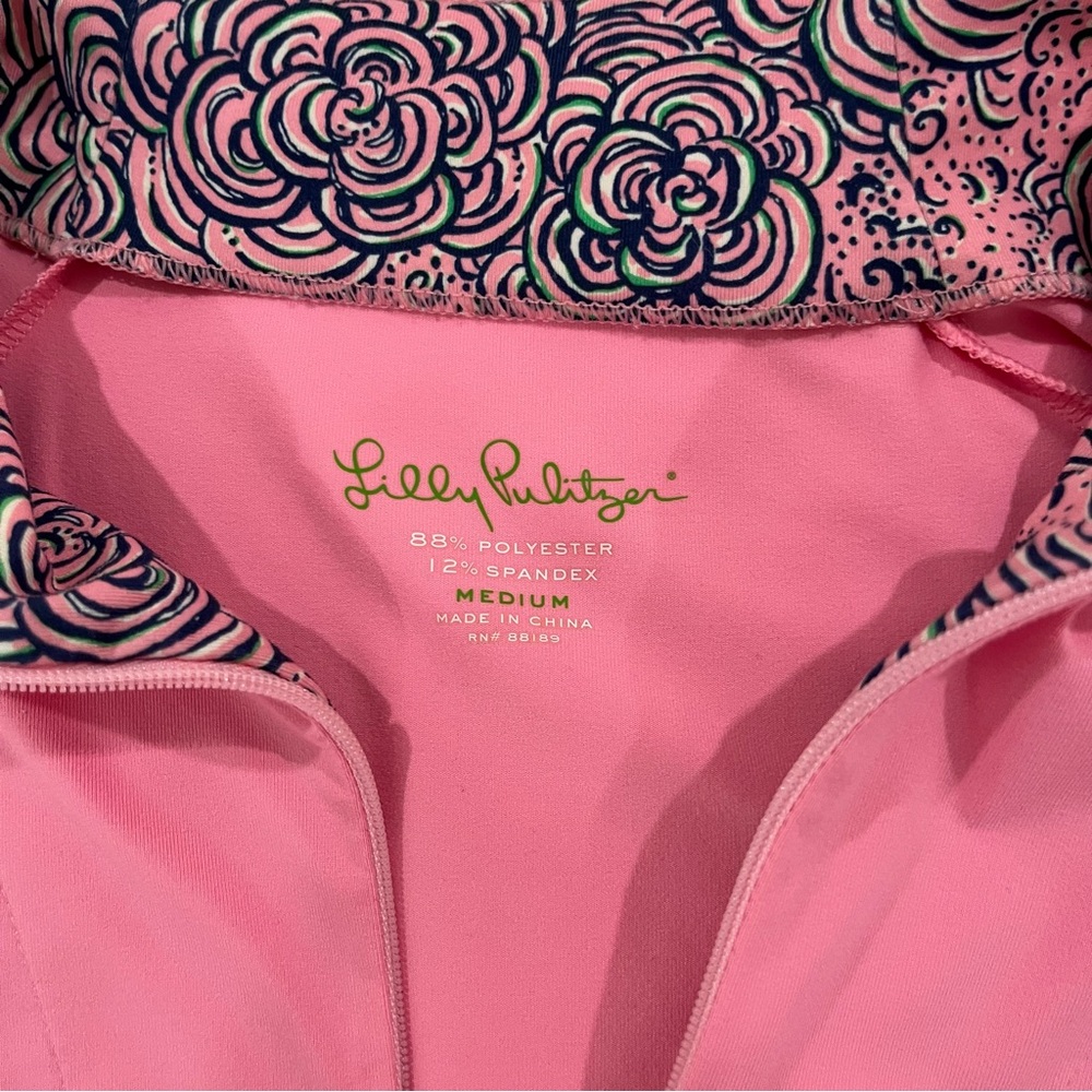 Lilly Pulitzer Pink Half-Zip Pullover Long Sleeve Top size medium - Picture 5 of 8